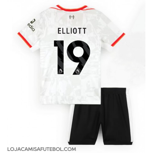 Camisa de Futebol Liverpool Harvey Elliott #19 Equipamento Alternativo Infantil 2024-25 Manga Curta (+ Calças curtas)